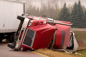 over turned truck